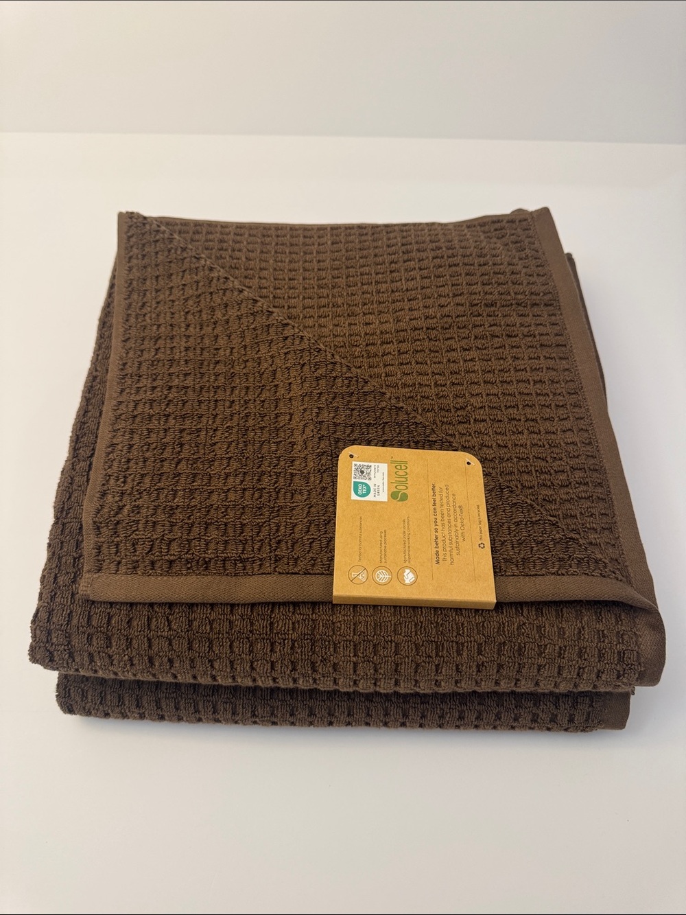 10pc ECOEXISTENCE Quick Dry 100% Cotton Oversized Bath Towel Set - Chocolate - Picture 4 of 11